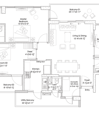 3 BHK - Type B
